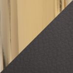 Fabrico Contemporary Grey Faux Leather and Gold Office Chair
