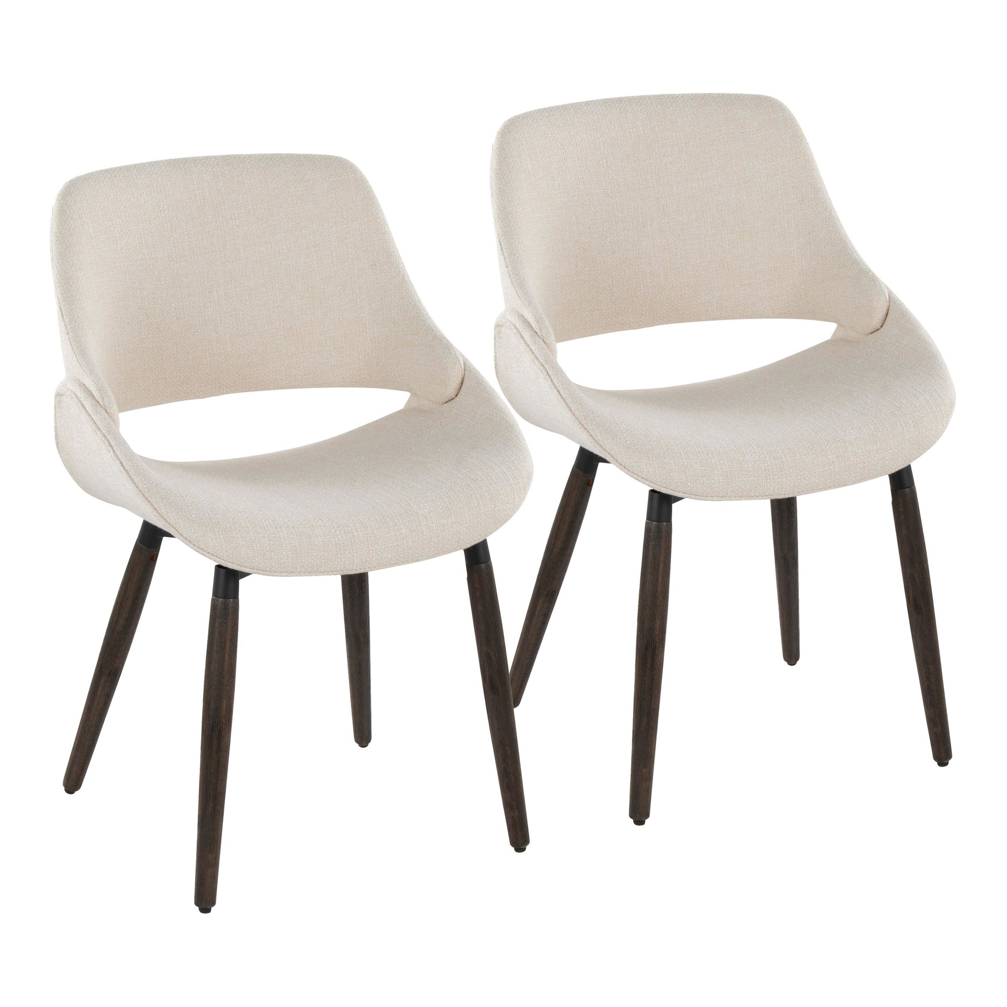 Fabrico Cream Fabric Dark Walnut Farmhouse Dining Chairs (Set of 2) 2 Fabrico Cream Fabric Dark Walnut Farmhouse Dining Chairs (Set of 2) - Image 2