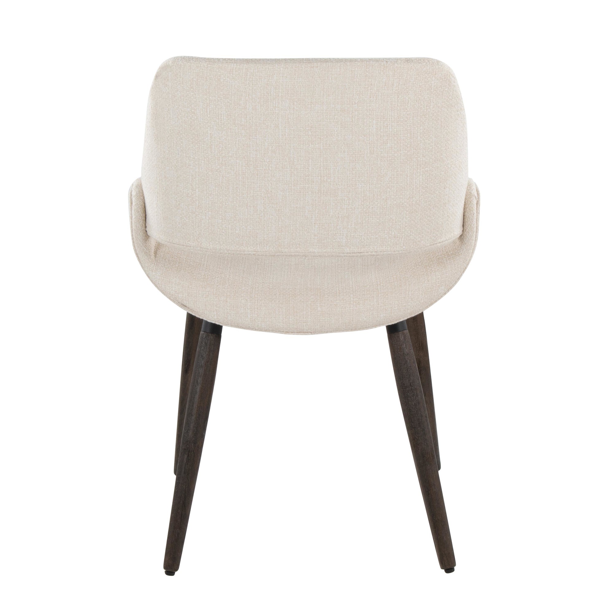 Fabrico Cream Fabric Dark Walnut Farmhouse Dining Chairs (Set of 2) 6 Fabrico Cream Fabric Dark Walnut Farmhouse Dining Chairs (Set of 2) - Image 6