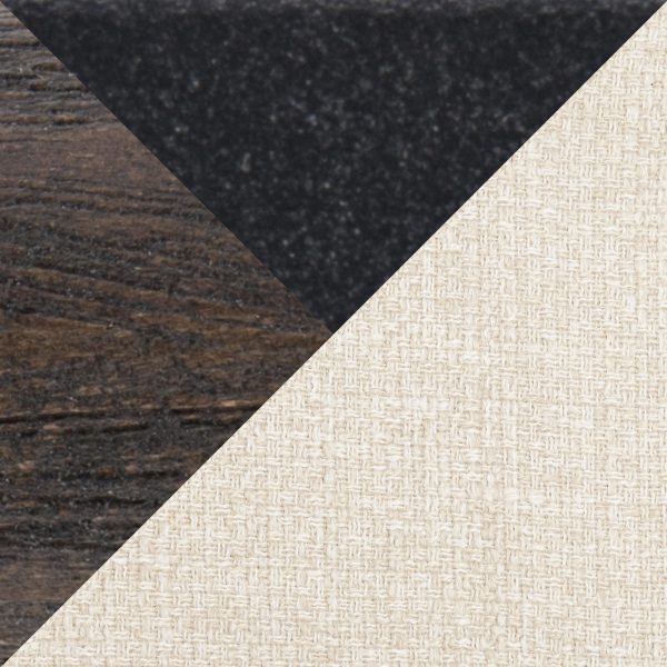 Fabrico Cream Fabric Dark Walnut Farmhouse Dining Chairs Set of 2 8