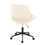 Fabrico Cream Faux Leather Black Metal Contemporary Office Chair