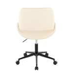 Fabrico Cream Faux Leather Black Metal Contemporary Office Chair