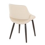 Fabrico Cream Faux Leather Dark Walnut Farmhouse Chairs (Set of 2)