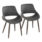 Fabrico Farmhouse Grey Faux Leather Accent Chairs Dark Walnut (Set of 2) 11 Fabrico Farmhouse Grey Faux Leather Accent Chairs Dark Walnut (Set of 2)