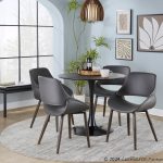 Fabrico Farmhouse Grey Faux Leather Accent Chairs Dark Walnut (Set of 2) 10 Fabrico Farmhouse Grey Faux Leather Accent Chairs Dark Walnut (Set of 2)