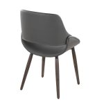 Fabrico Farmhouse Grey Faux Leather Accent Chairs Dark Walnut (Set of 2) 14 Fabrico Farmhouse Grey Faux Leather Accent Chairs Dark Walnut (Set of 2)