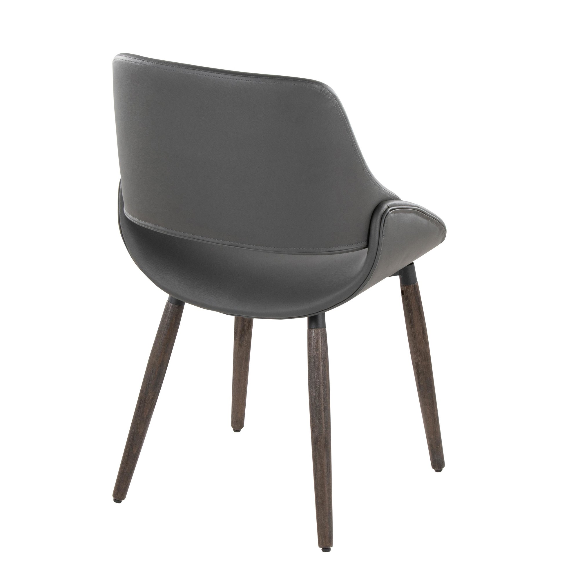 Fabrico Farmhouse Grey Faux Leather Accent Chairs Dark Walnut (Set of 2) 5 Fabrico Farmhouse Grey Faux Leather Accent Chairs Dark Walnut (Set of 2) - Image 5