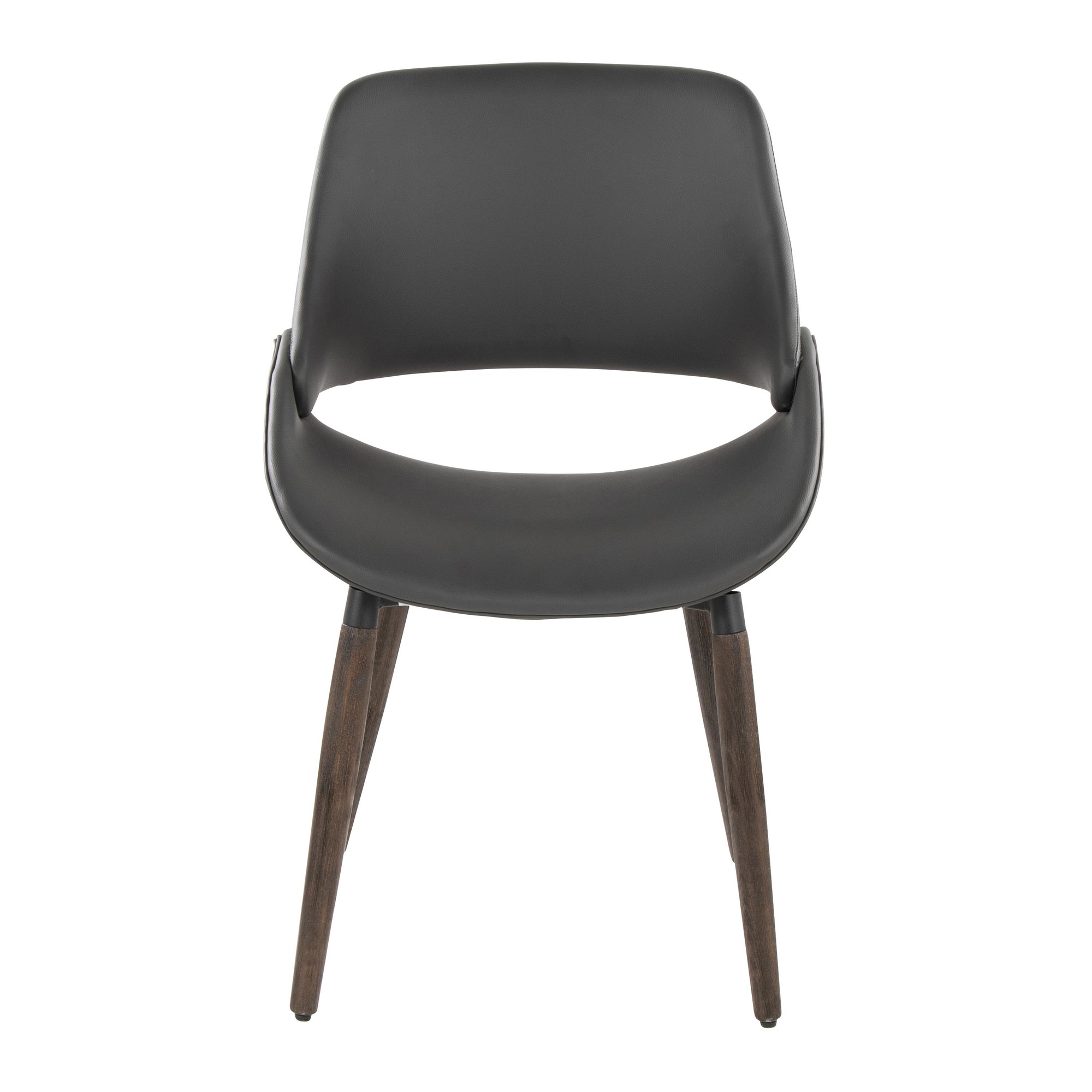 Fabrico Farmhouse Grey Faux Leather Accent Chairs Dark Walnut (Set of 2) 7 Fabrico Farmhouse Grey Faux Leather Accent Chairs Dark Walnut (Set of 2) - Image 7