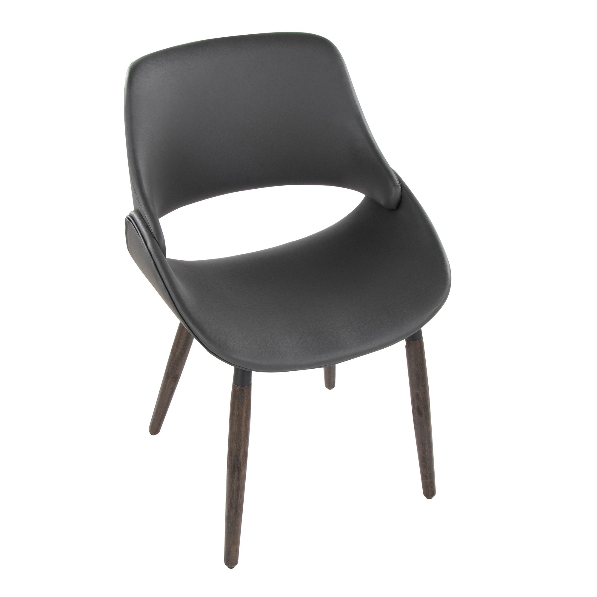 Fabrico Farmhouse Grey Faux Leather Accent Chairs Dark Walnut (Set of 2) 8 Fabrico Farmhouse Grey Faux Leather Accent Chairs Dark Walnut (Set of 2) - Image 8