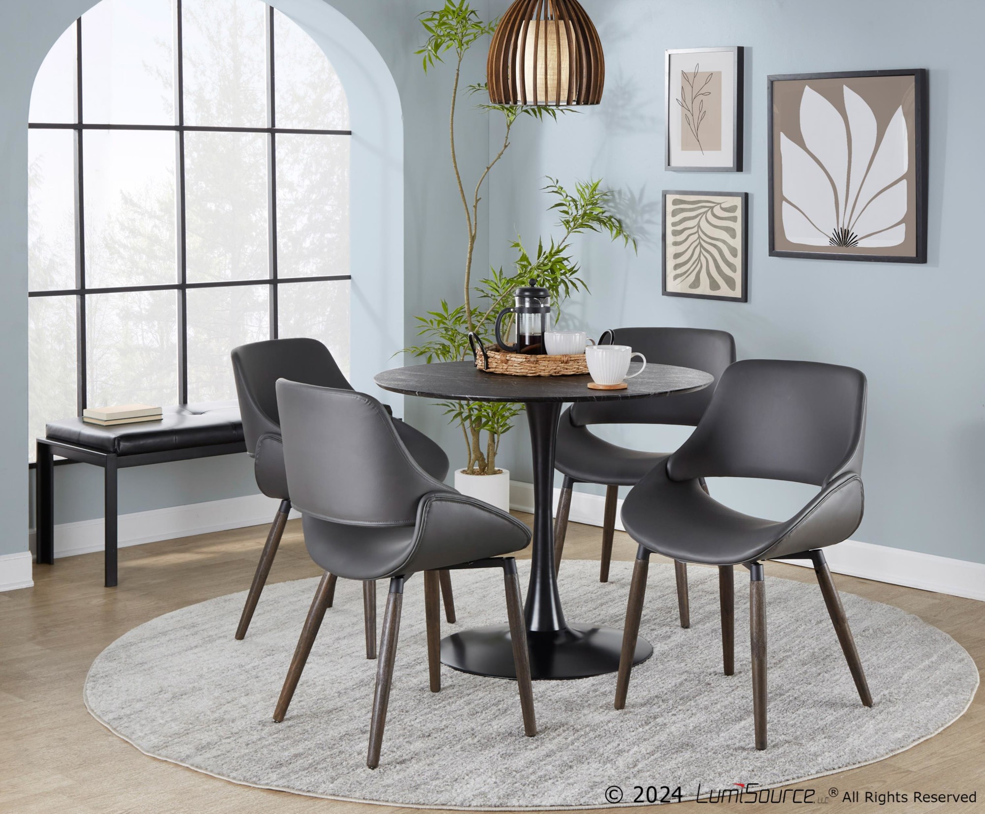 Fabrico Farmhouse Grey Faux Leather Accent Chairs Dark Walnut (Set of 2) 1 Fabrico Farmhouse Grey Faux Leather Accent Chairs Dark Walnut (Set of 2)