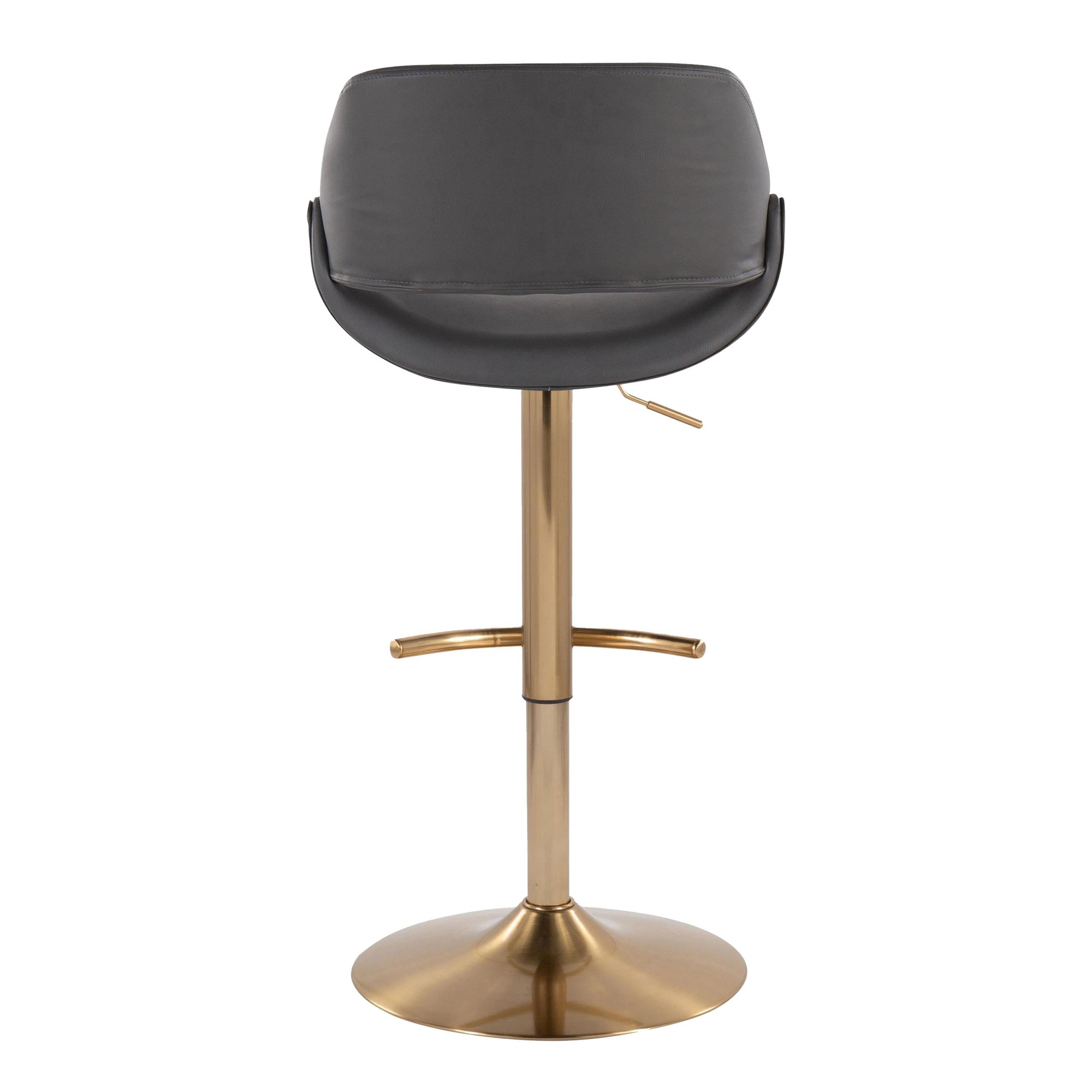 Fabrico Gold and Grey Contemporary Adjustable Swivel Barstools (Set of 2) 7 Fabrico Gold and Grey Contemporary Adjustable Swivel Barstools (Set of 2) - Image 7