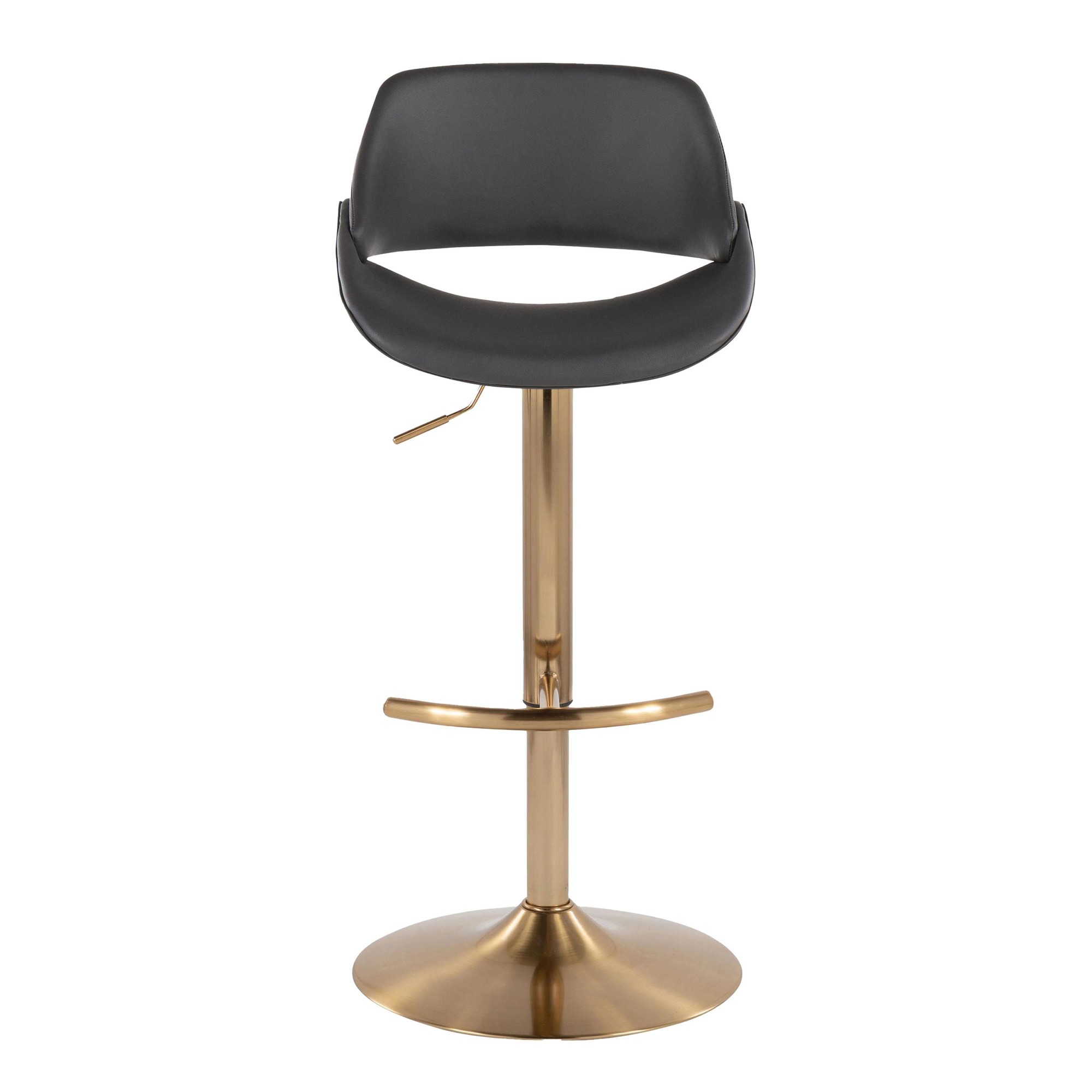 Fabrico Gold and Grey Contemporary Adjustable Swivel Barstools (Set of 2) 8 Fabrico Gold and Grey Contemporary Adjustable Swivel Barstools (Set of 2) - Image 8