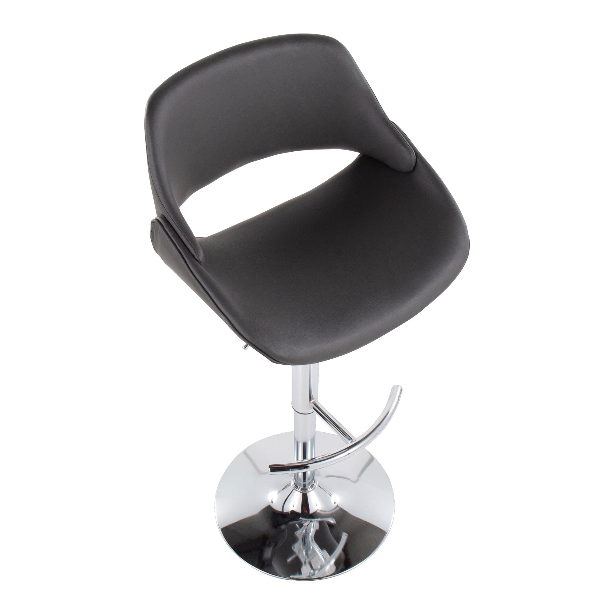 Fabrico Grey Faux Leather Contemporary Adjustable Bar Stools (Set of 2) 9 Fabrico Grey Faux Leather Contemporary Adjustable Bar Stools (Set of 2) - Image 9