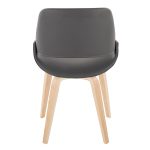 Fabrico Grey Faux Leather Natural Wood Mid-Century Chair (Set of 2)