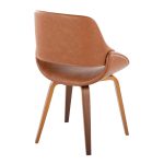 Fabrico Mid-Century Camel Faux Leather Walnut Accent Chairs (Set of 2)