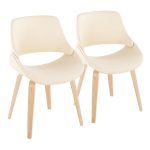 Fabrico Mid-Century Cream Faux Leather Accent Chairs (Set of 2) 10 Fabrico Mid-Century Cream Faux Leather Accent Chairs (Set of 2)