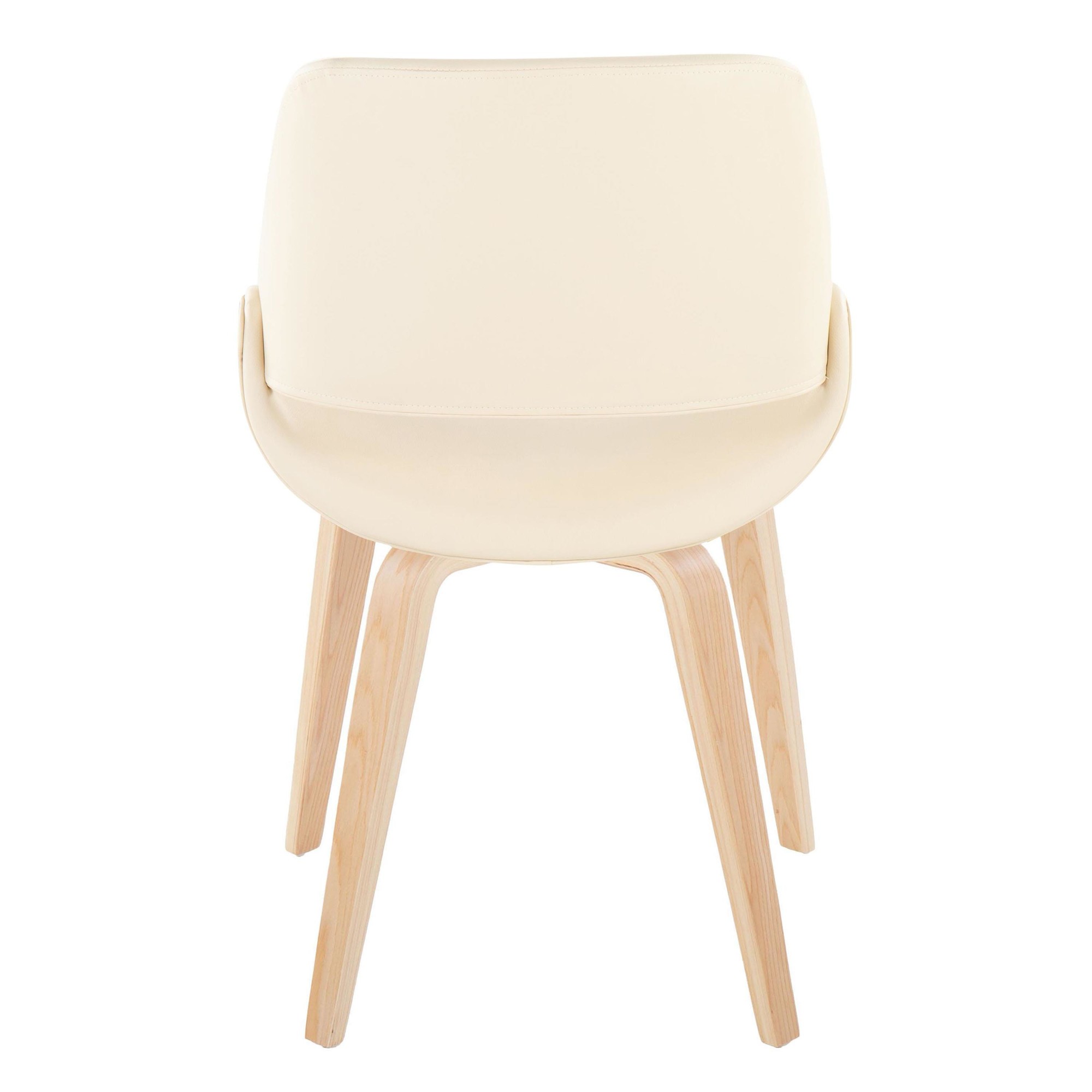 Fabrico Mid-Century Cream Faux Leather Accent Chairs (Set of 2) 6 Fabrico Mid-Century Cream Faux Leather Accent Chairs (Set of 2) - Image 6