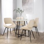 Fabrico Mid-Century Modern Black Cream Dining Chairs (Set of 2) 12 Fabrico Mid-Century Modern Black Cream Dining Chairs (Set of 2)