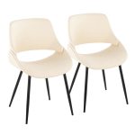 Fabrico Mid-Century Modern Black Cream Dining Chairs (Set of 2) 13 Fabrico Mid-Century Modern Black Cream Dining Chairs (Set of 2)