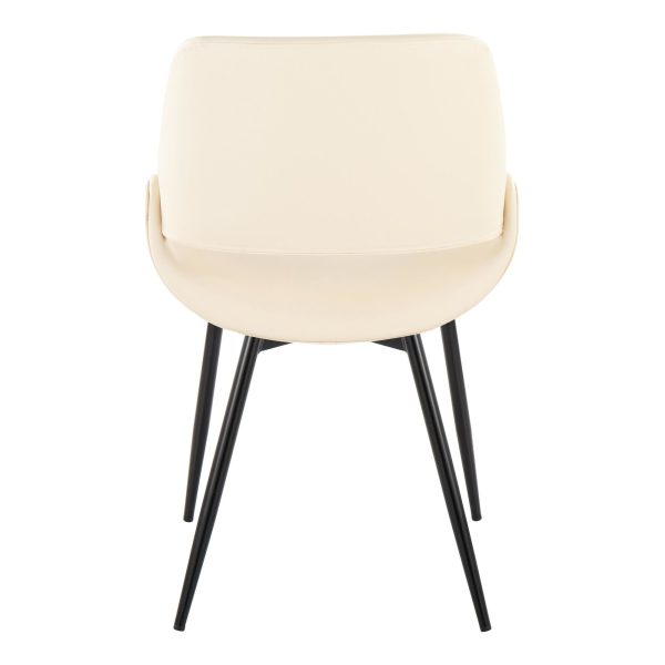 Fabrico Mid Century Modern Black Cream Dining Chairs Set of 2 6