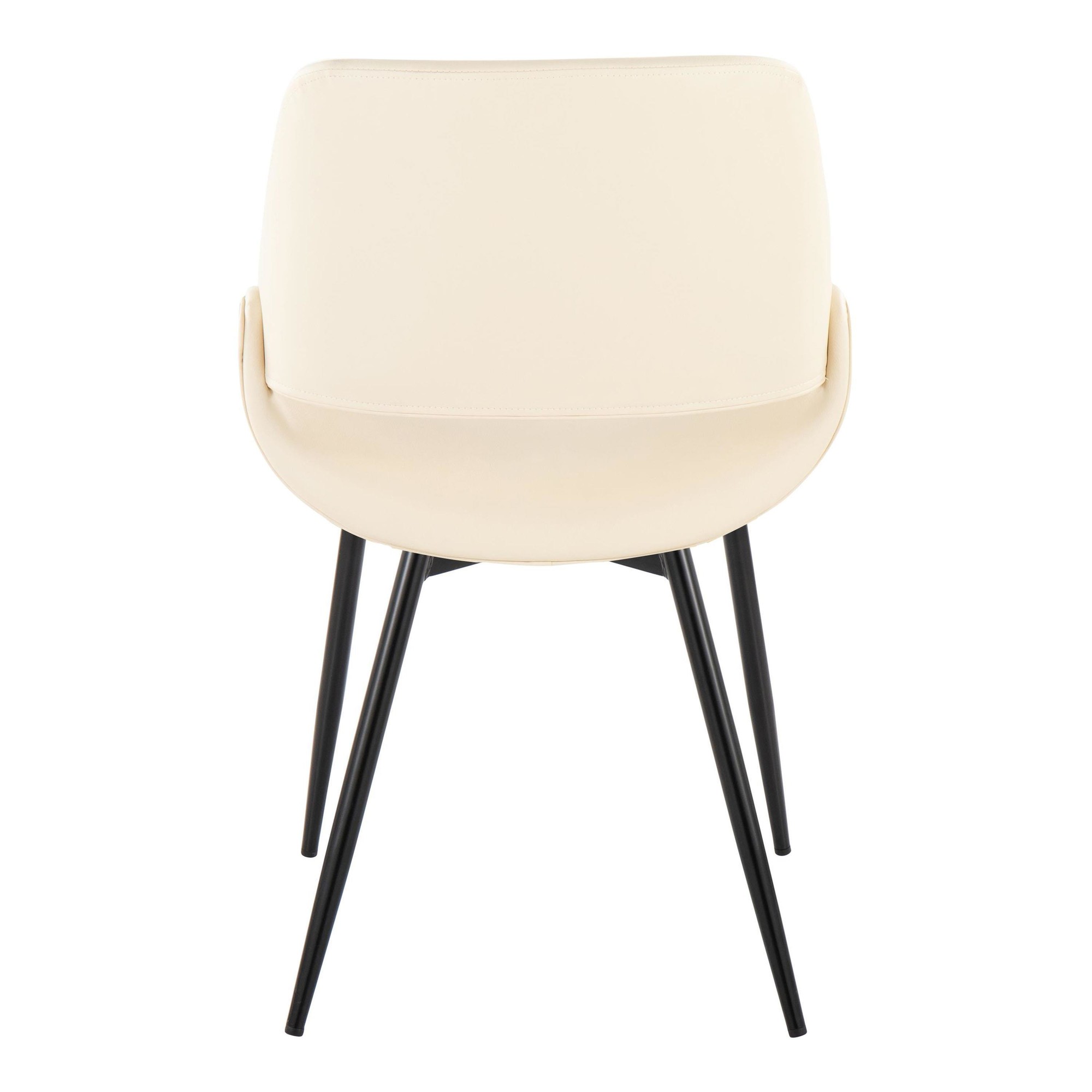 Fabrico Mid-Century Modern Black Cream Dining Chairs (Set of 2) 7 Fabrico Mid-Century Modern Black Cream Dining Chairs (Set of 2) - Image 7