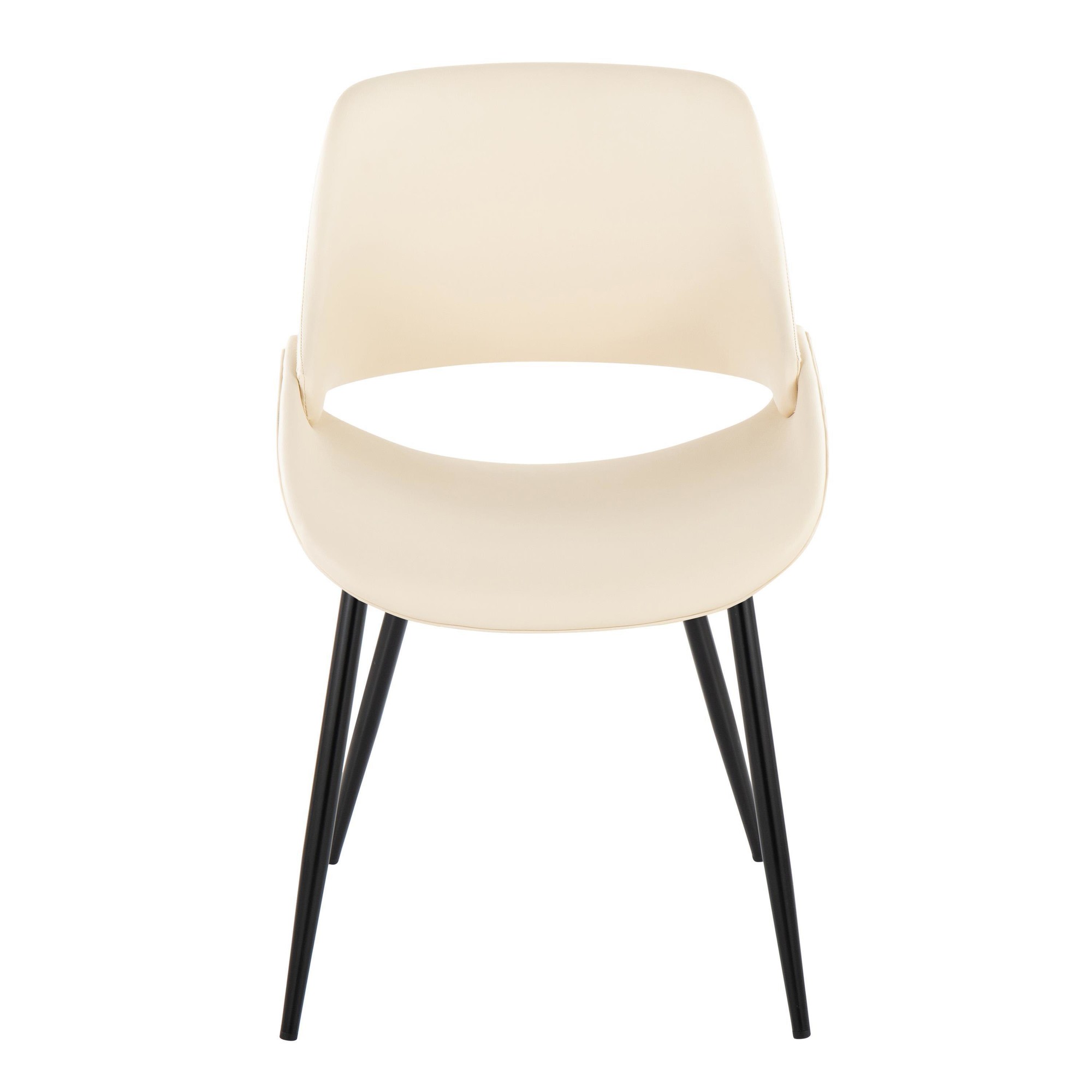 Fabrico Mid-Century Modern Black Cream Dining Chairs (Set of 2) 8 Fabrico Mid-Century Modern Black Cream Dining Chairs (Set of 2) - Image 8