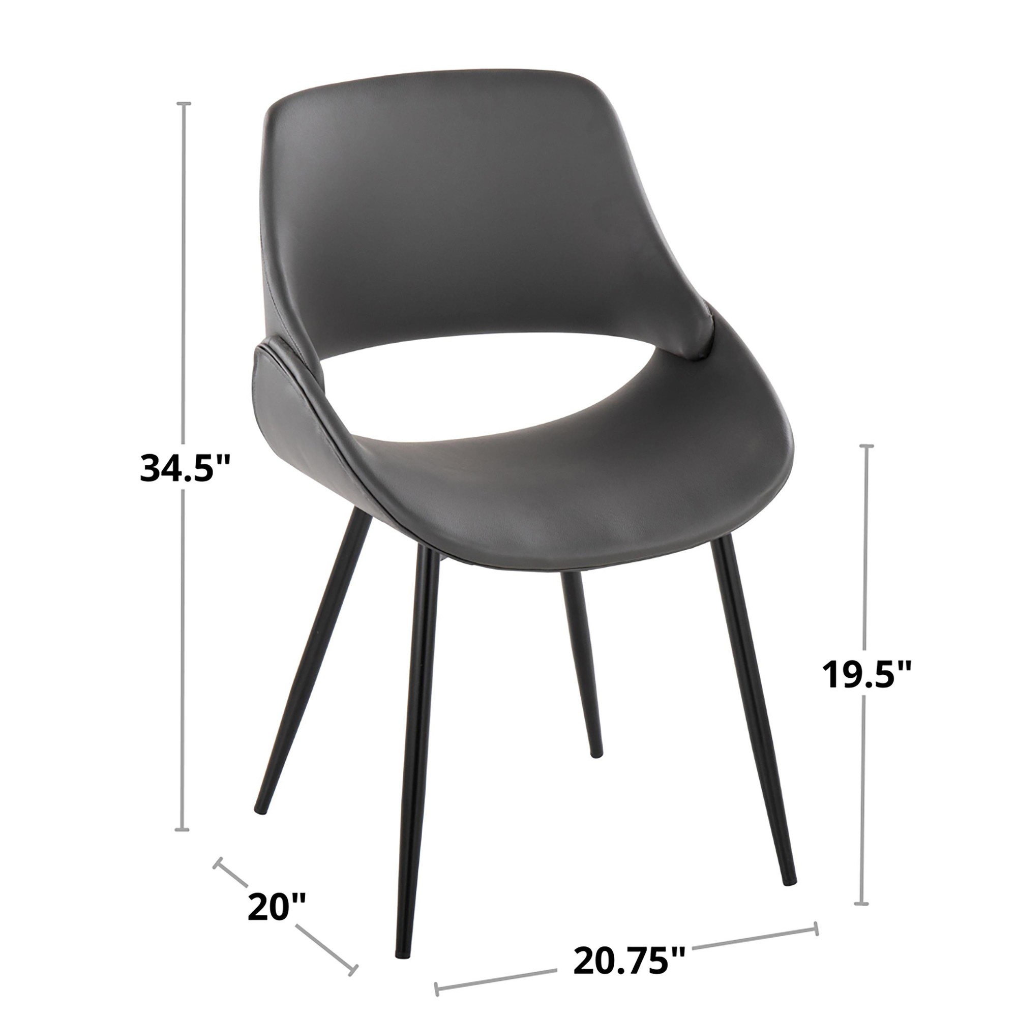 Fabrico Mid-Century Modern Black Cream Dining Chairs (Set of 2) 9 Fabrico Mid-Century Modern Black Cream Dining Chairs (Set of 2) - Image 9