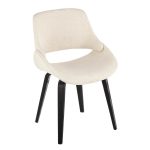 Fabrico Mid-Century Modern Black Wood Cream Chairs (Set of 2) 10 Fabrico Mid-Century Modern Black Wood Cream Chairs (Set of 2)