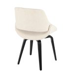 Fabrico Mid-Century Modern Black Wood Cream Chairs (Set of 2) 12 Fabrico Mid-Century Modern Black Wood Cream Chairs (Set of 2)