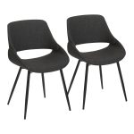 Fabrico Mid-Century Modern Black/Charcoal Accent Chairs (Set of 2) 14 Fabrico Mid-Century Modern Black/Charcoal Accent Chairs (Set of 2)