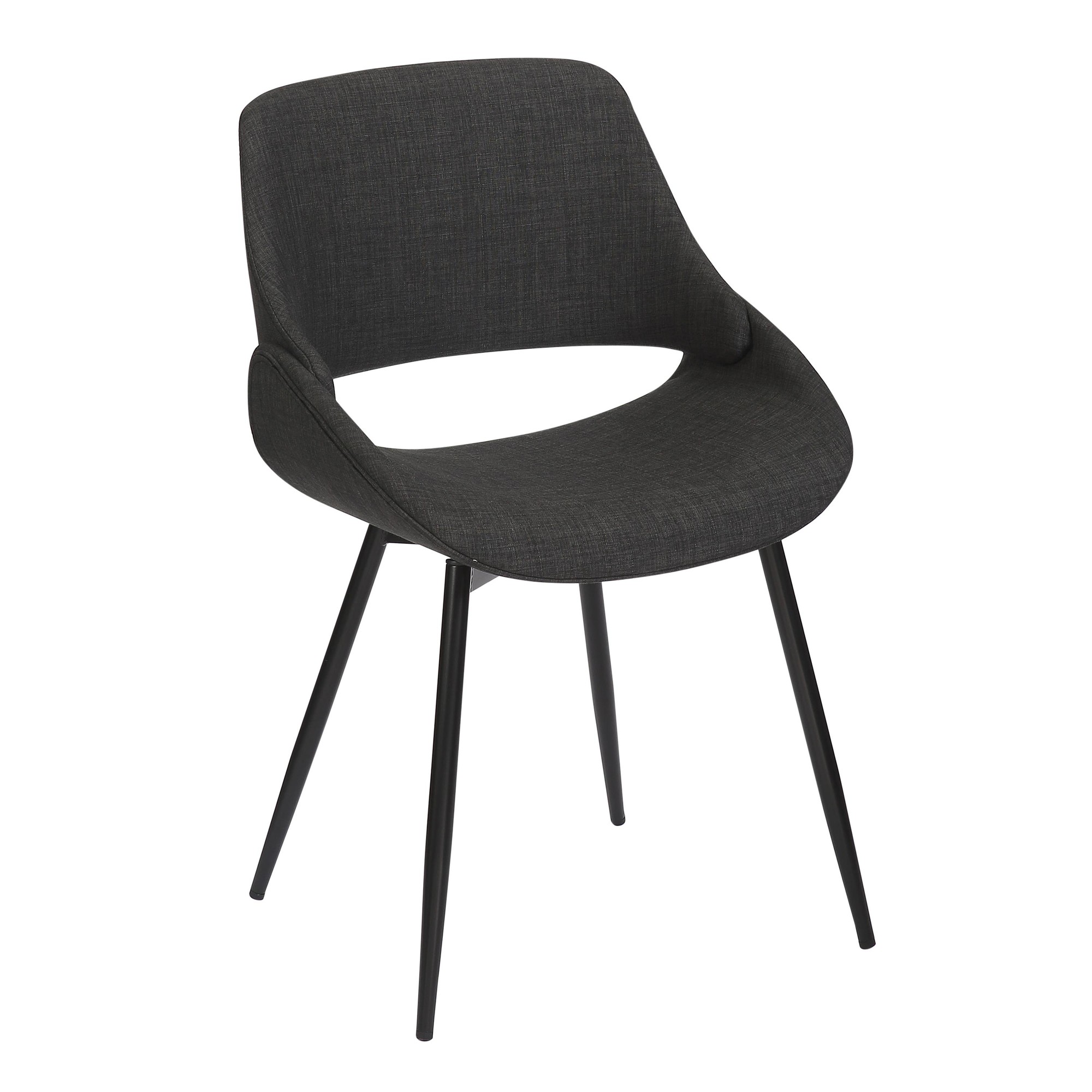 Fabrico Mid-Century Modern Black/Charcoal Accent Chairs (Set of 2) 4 Fabrico Mid-Century Modern Black/Charcoal Accent Chairs (Set of 2) - Image 4