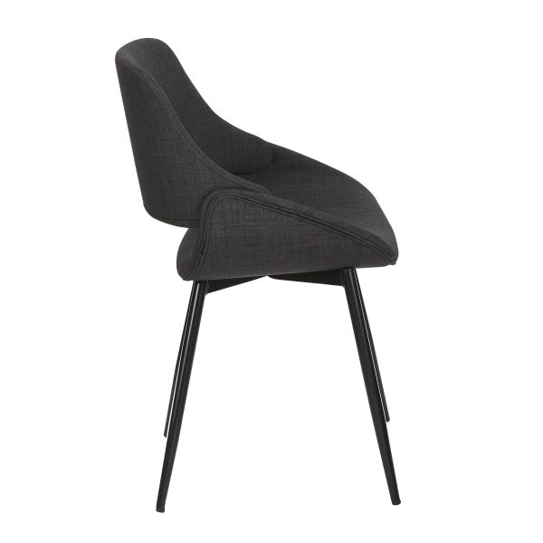 Fabrico Mid Century Modern BlackCharcoal Accent Chairs Set of 2 4