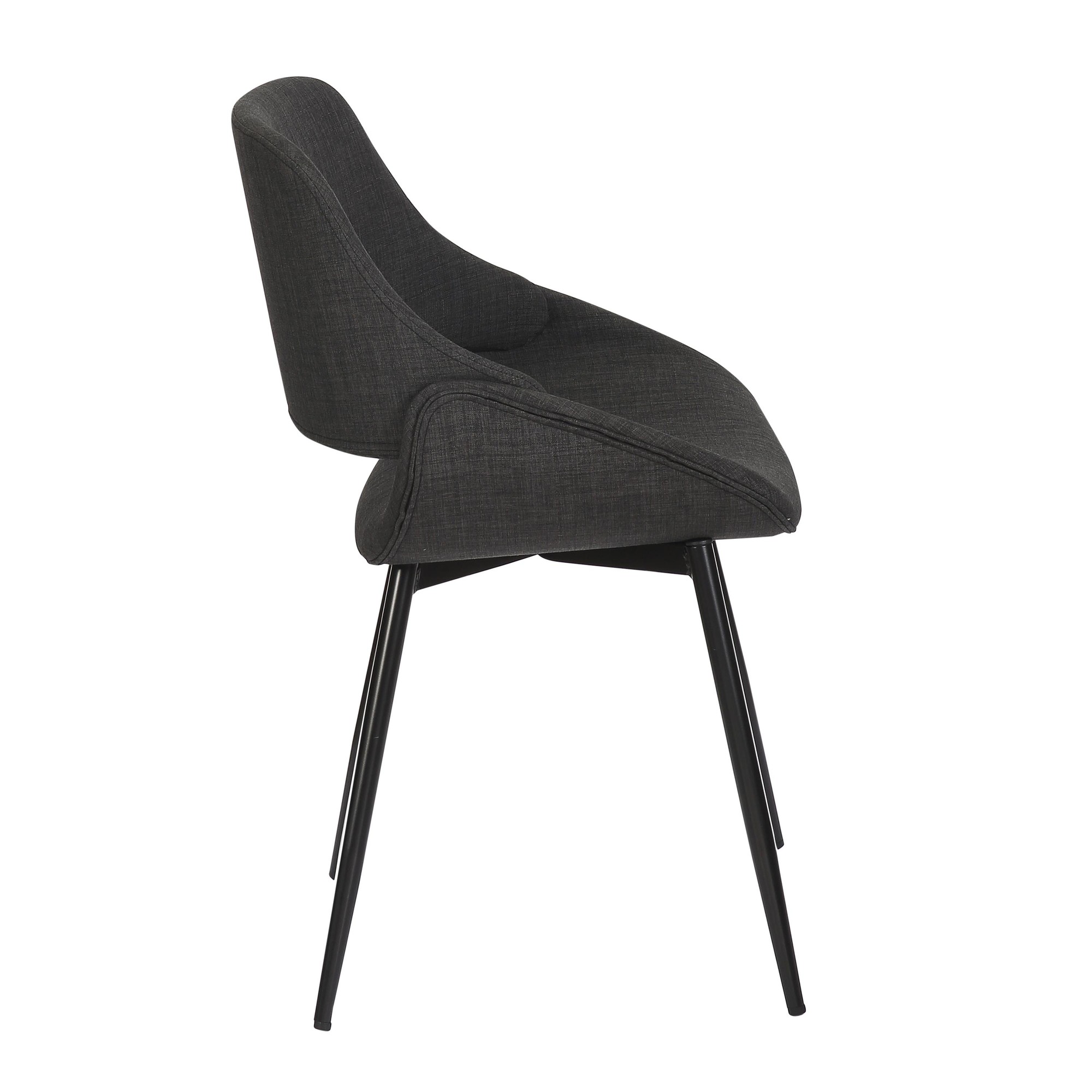 Fabrico Mid-Century Modern Black/Charcoal Accent Chairs (Set of 2) 5 Fabrico Mid-Century Modern Black/Charcoal Accent Chairs (Set of 2) - Image 5