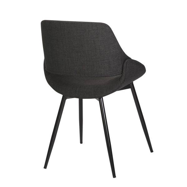 Fabrico Mid Century Modern BlackCharcoal Accent Chairs Set of 2 5