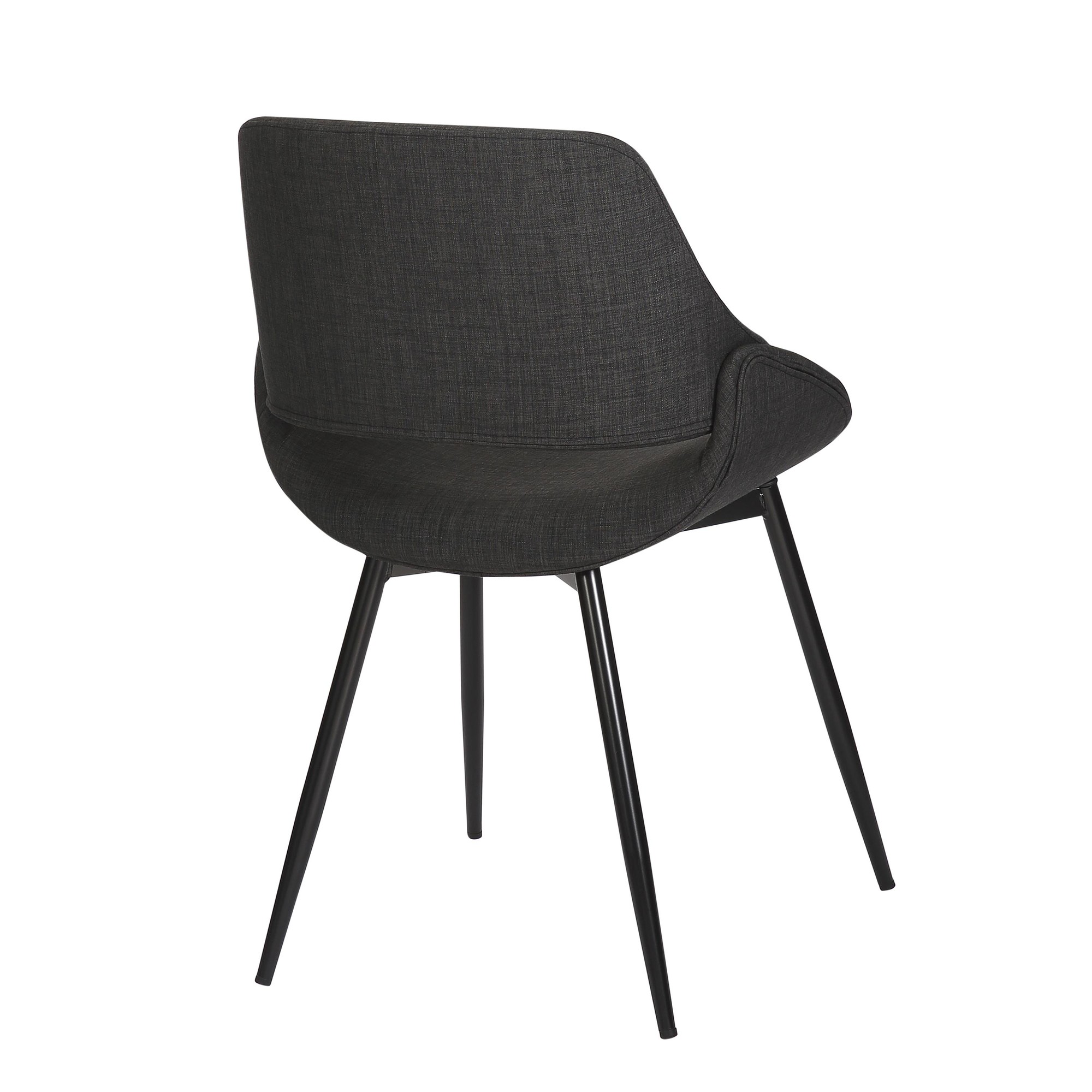 Fabrico Mid-Century Modern Black/Charcoal Accent Chairs (Set of 2) 6 Fabrico Mid-Century Modern Black/Charcoal Accent Chairs (Set of 2) - Image 6
