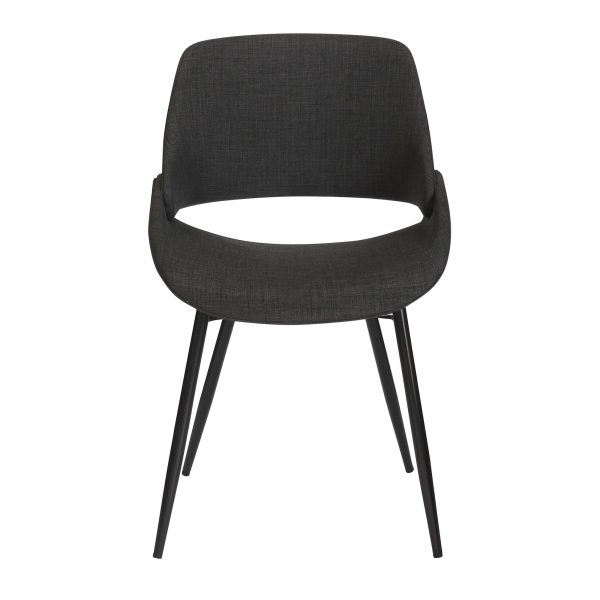 Fabrico Mid Century Modern BlackCharcoal Accent Chairs Set of 2 7