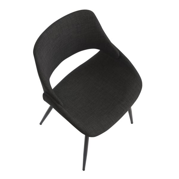Fabrico Mid Century Modern BlackCharcoal Accent Chairs Set of 2 8