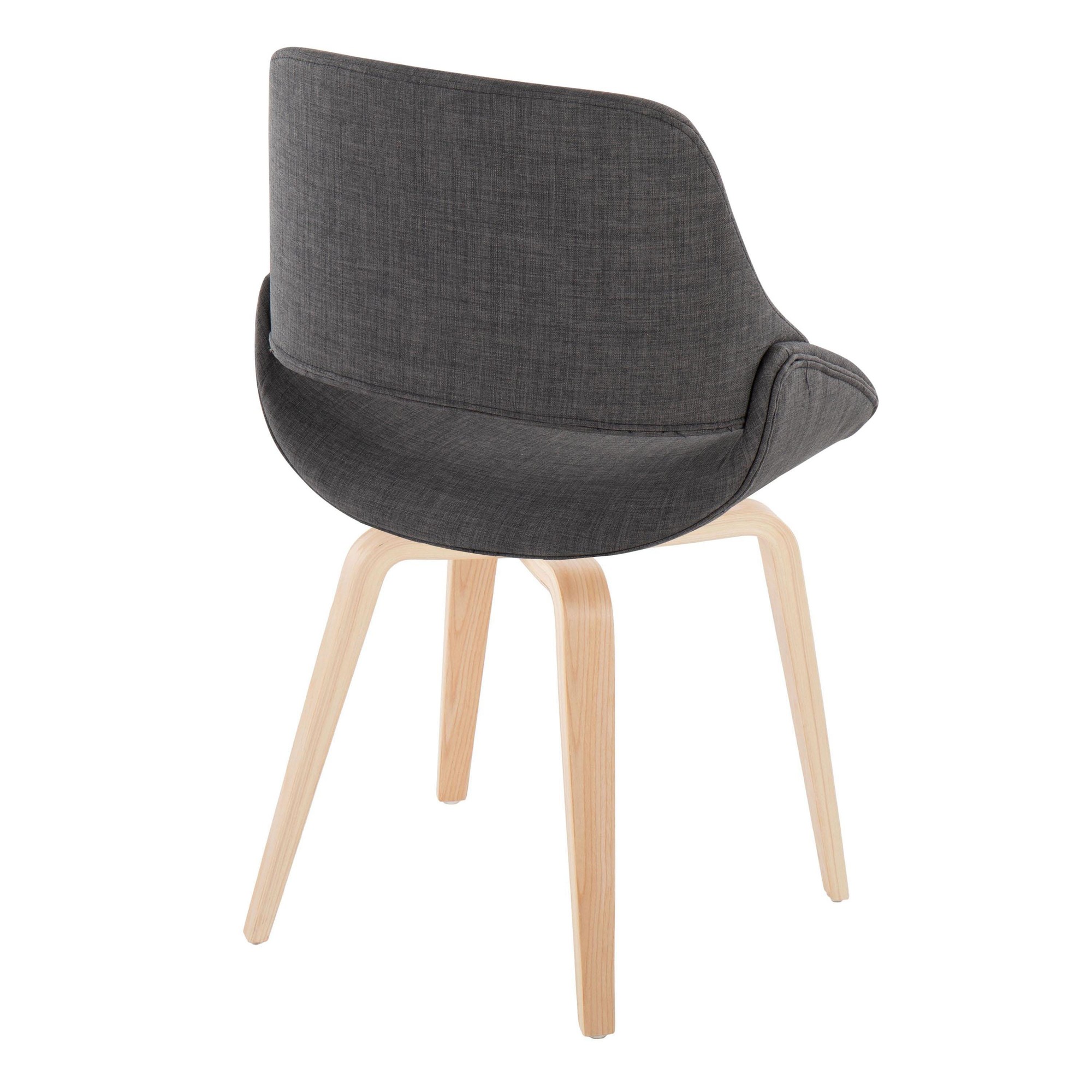Fabrico Mid-Century Modern Charcoal Accent Chairs Natural Wood (Set of 2) 4 Fabrico Mid-Century Modern Charcoal Accent Chairs Natural Wood (Set of 2) - Image 4
