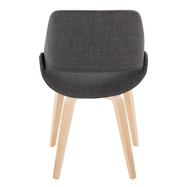 Fabrico Mid Century Modern Charcoal Accent Chairs Natural Wood Set of 2 4