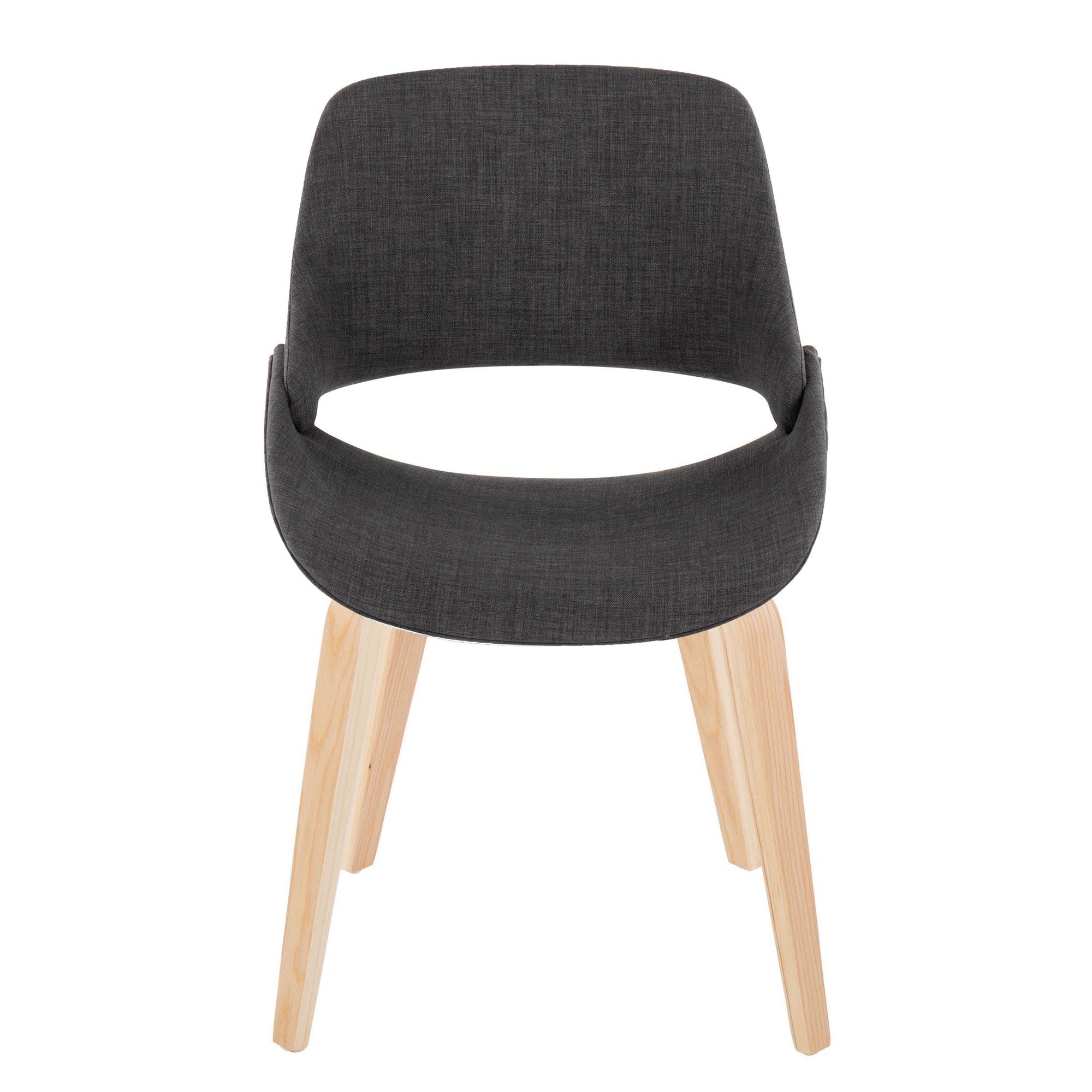 Fabrico Mid-Century Modern Charcoal Accent Chairs Natural Wood (Set of 2) 6 Fabrico Mid-Century Modern Charcoal Accent Chairs Natural Wood (Set of 2) - Image 6