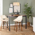 Fabrico Mid-Century Modern Cream Counter Stools Walnut (Set of 2) (Set of 2) 11 Fabrico Mid-Century Modern Cream Counter Stools Walnut (Set of 2) (Set of 2)