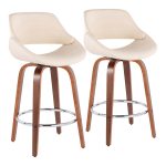 Fabrico Mid-Century Modern Cream Counter Stools Walnut (Set of 2) (Set of 2) 13 Fabrico Mid-Century Modern Cream Counter Stools Walnut (Set of 2) (Set of 2)