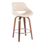 Fabrico Mid-Century Modern Cream Counter Stools Walnut (Set of 2) (Set of 2) 14 Fabrico Mid-Century Modern Cream Counter Stools Walnut (Set of 2) (Set of 2)