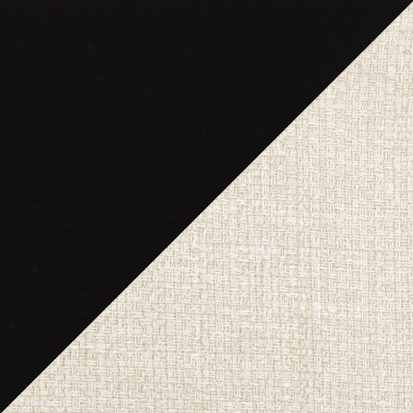 Fabrico Mid Century Modern Cream Fabric Accent Chair Black Metal Set of 2 9