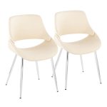 Fabrico Mid-Century Modern Cream Faux Leather Chairs (Set of 2) 13 Fabrico Mid-Century Modern Cream Faux Leather Chairs (Set of 2)