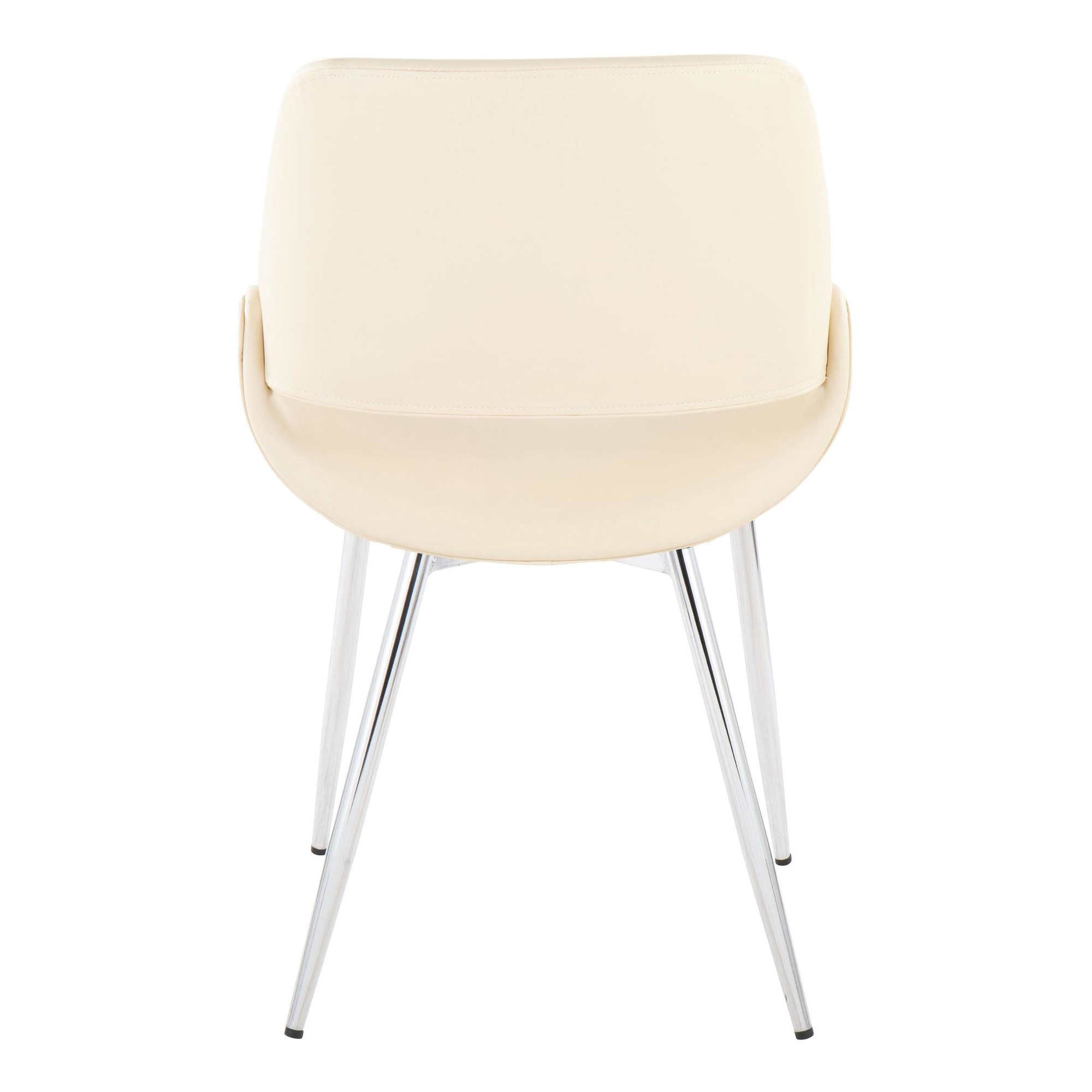 Fabrico Mid-Century Modern Cream Faux Leather Chairs (Set of 2) 7 Fabrico Mid-Century Modern Cream Faux Leather Chairs (Set of 2) - Image 7