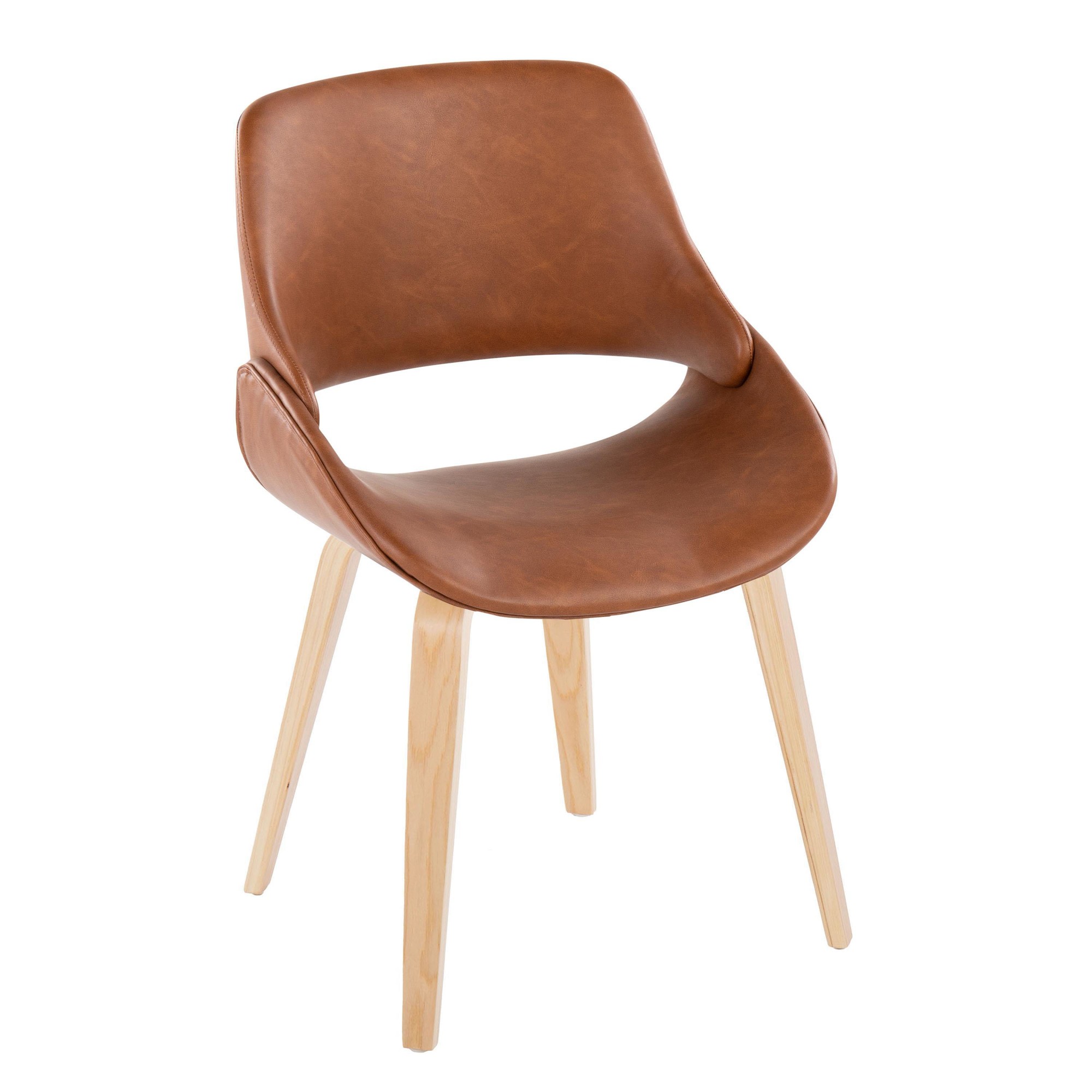 Fabrico Mid-Century Modern Faux Leather Accent Chairs (Set of 2) (Set of 2) 2 Fabrico Mid-Century Modern Faux Leather Accent Chairs (Set of 2) (Set of 2) - Image 2