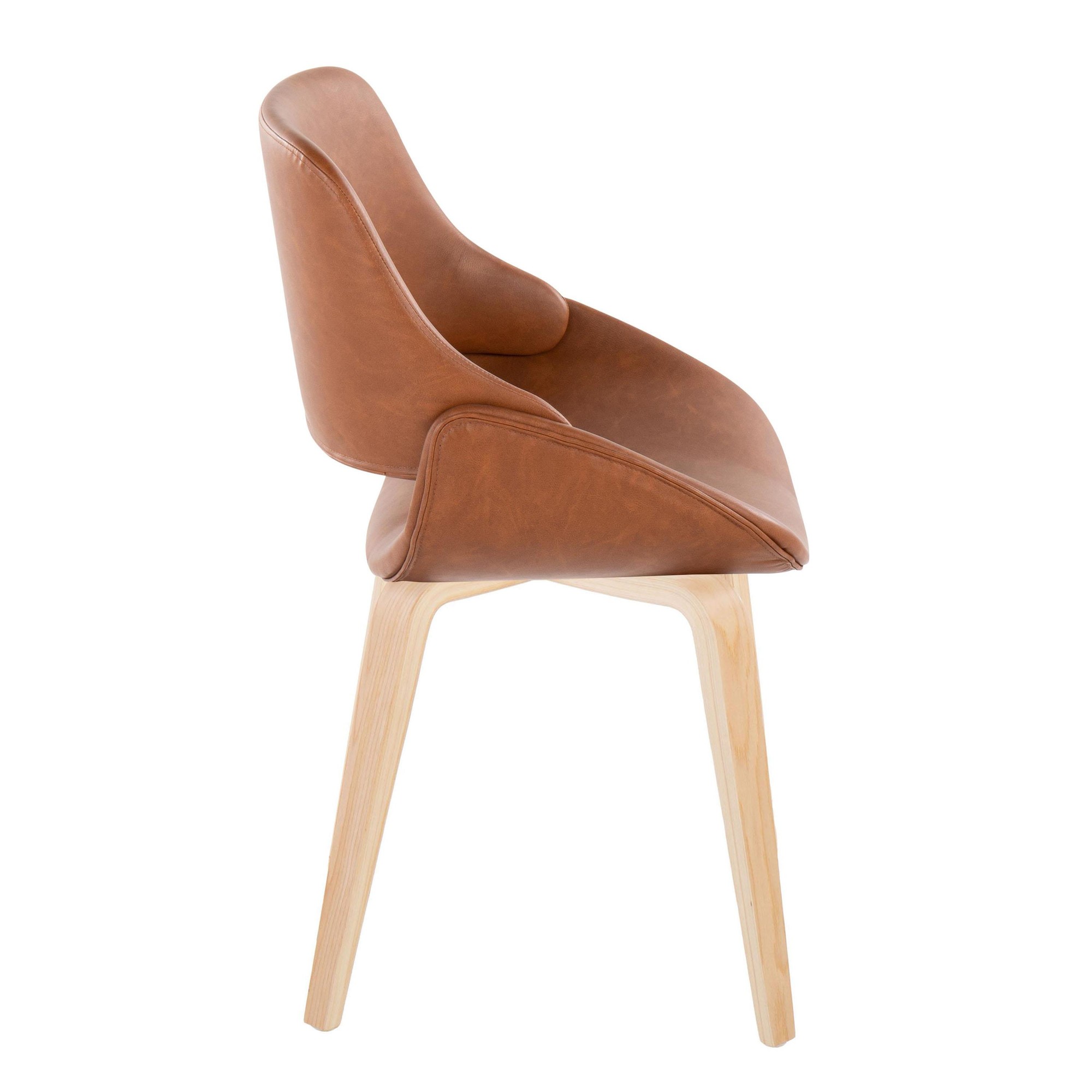 Fabrico Mid-Century Modern Faux Leather Accent Chairs (Set of 2) (Set of 2) 3 Fabrico Mid-Century Modern Faux Leather Accent Chairs (Set of 2) (Set of 2) - Image 3