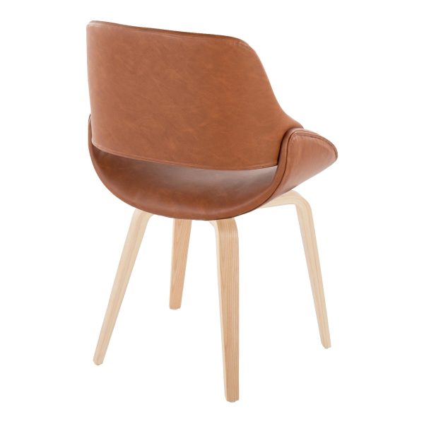 Fabrico Mid Century Modern Faux Leather Accent Chairs Set of 2 Set of 2 3