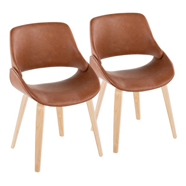 Fabrico Mid Century Modern Faux Leather Accent Chairs Set of 2 Set of 2